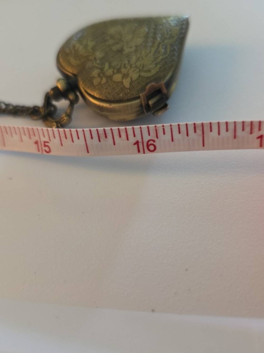 Antique-Style Heart Locket Necklace in Bronze Works### - Picture 8 of 9